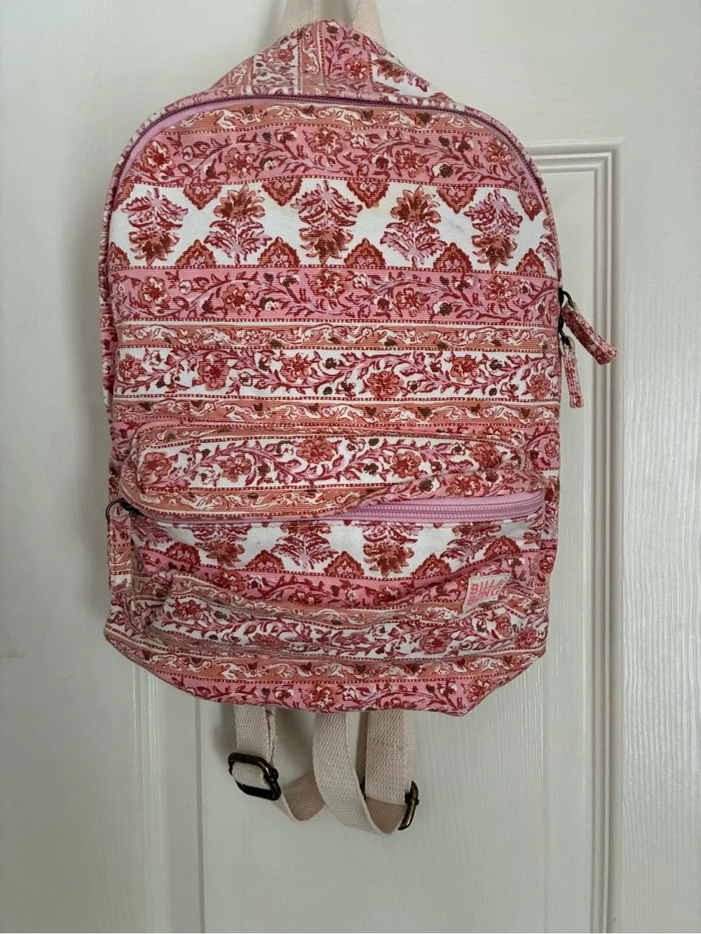 Billabong Pink and White Kids' Patterned Backpack
